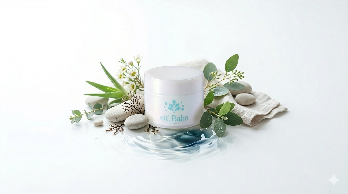 マグバームの成分特徴と使いやすさイメージ図